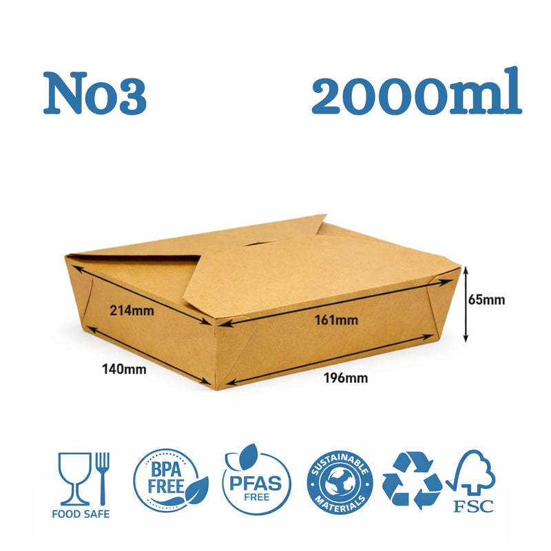Takeaway No.3 Paper Kraft (769Ml/26Oz) X200Pcs