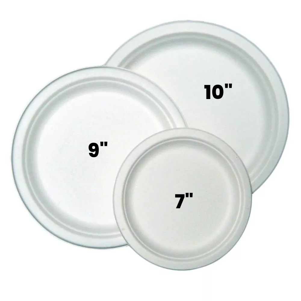 9 Inch Round Bagasse Plate X 500Pcs