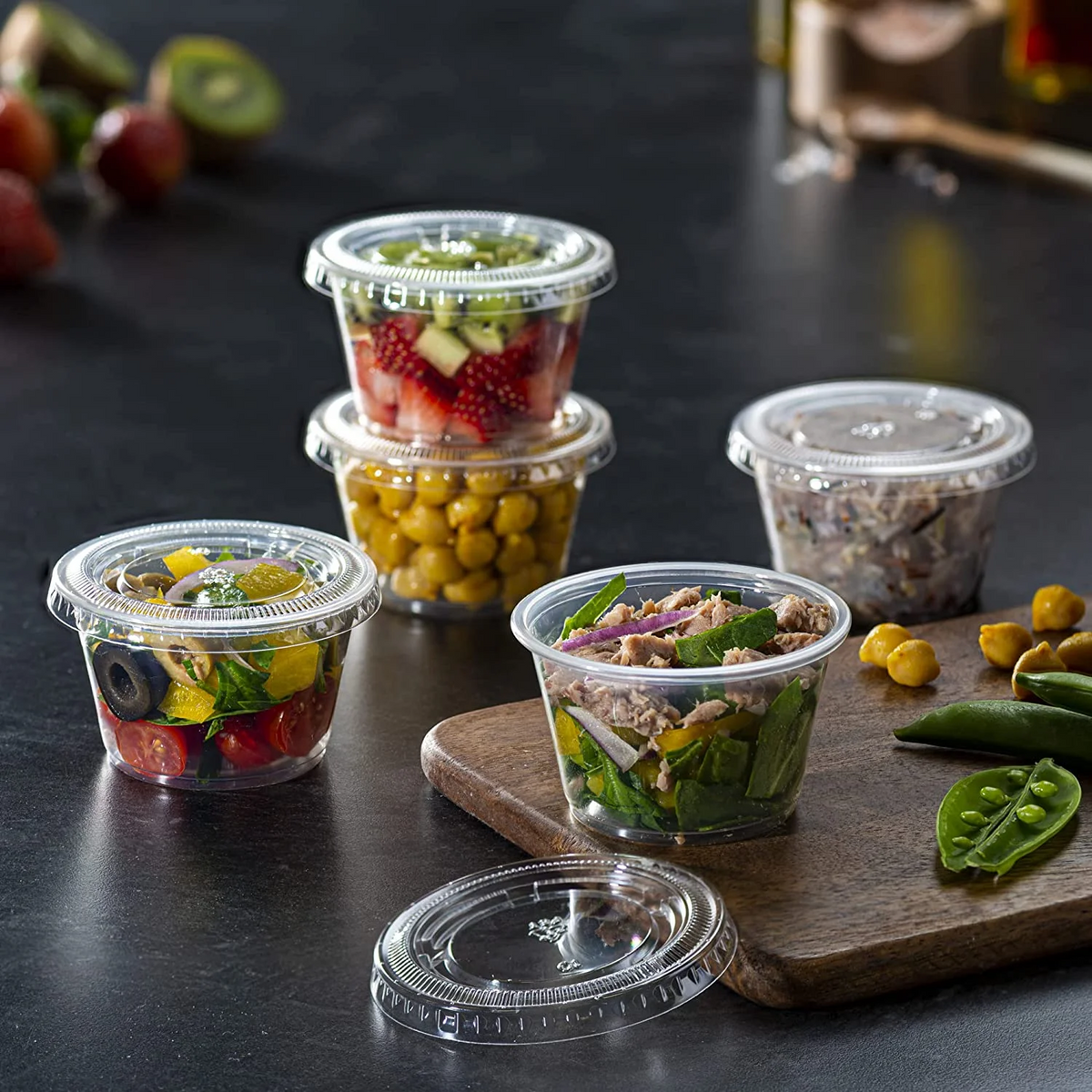 Sauce Cups With Lids 2Oz/50Ml X1000Pcs