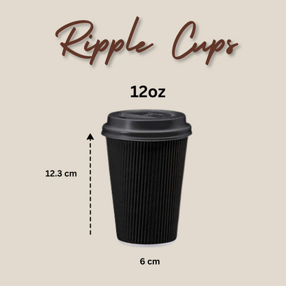 12Oz Black Ripple Cups X500Pcs