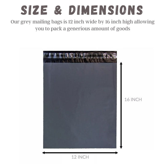 Mailing Bag Grey 12X16