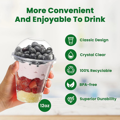 8Oz Plastic Milkshake/Smoothie Clear Cups- 20X50 X 1000Pcs