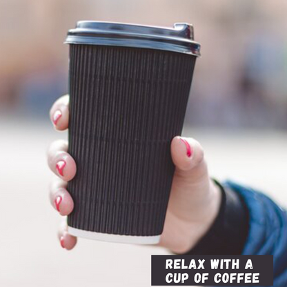 8Oz Black Ripple Cups X500Pcs