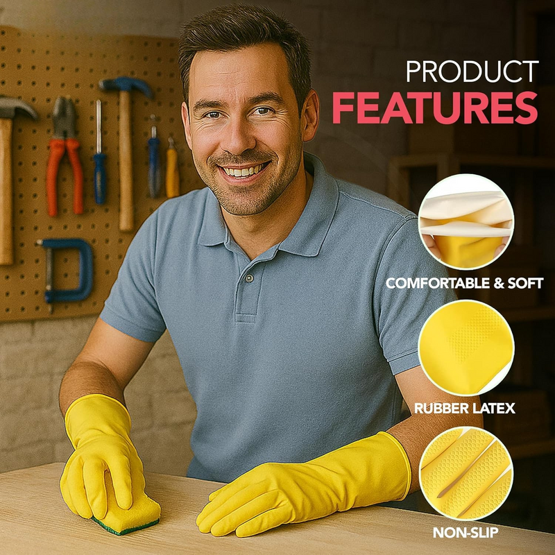 Elbow Grease Rubber Gloves Medium X18Pcs