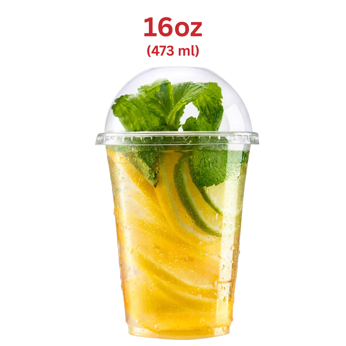 16Oz Plastic Milkshake/Smoothie Clear Cups- 20X50 X 1000Pcs