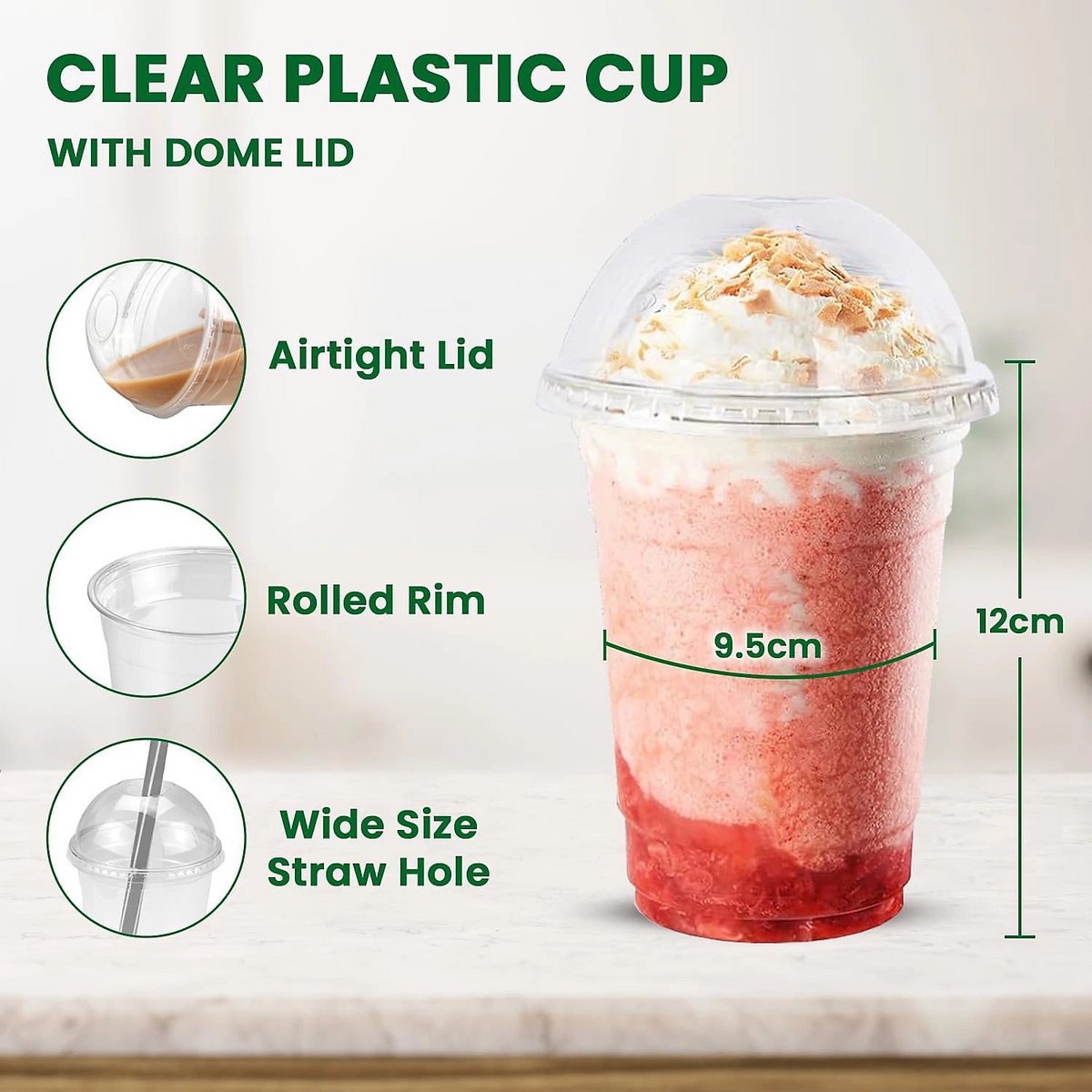 16Oz Plastic Milkshake/Smoothie Clear Cups- 20X50 X 1000Pcs