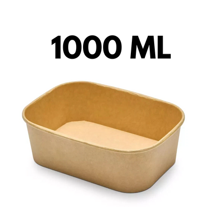 Salad Rectangular Kraft 1000Ml (300Pcs)