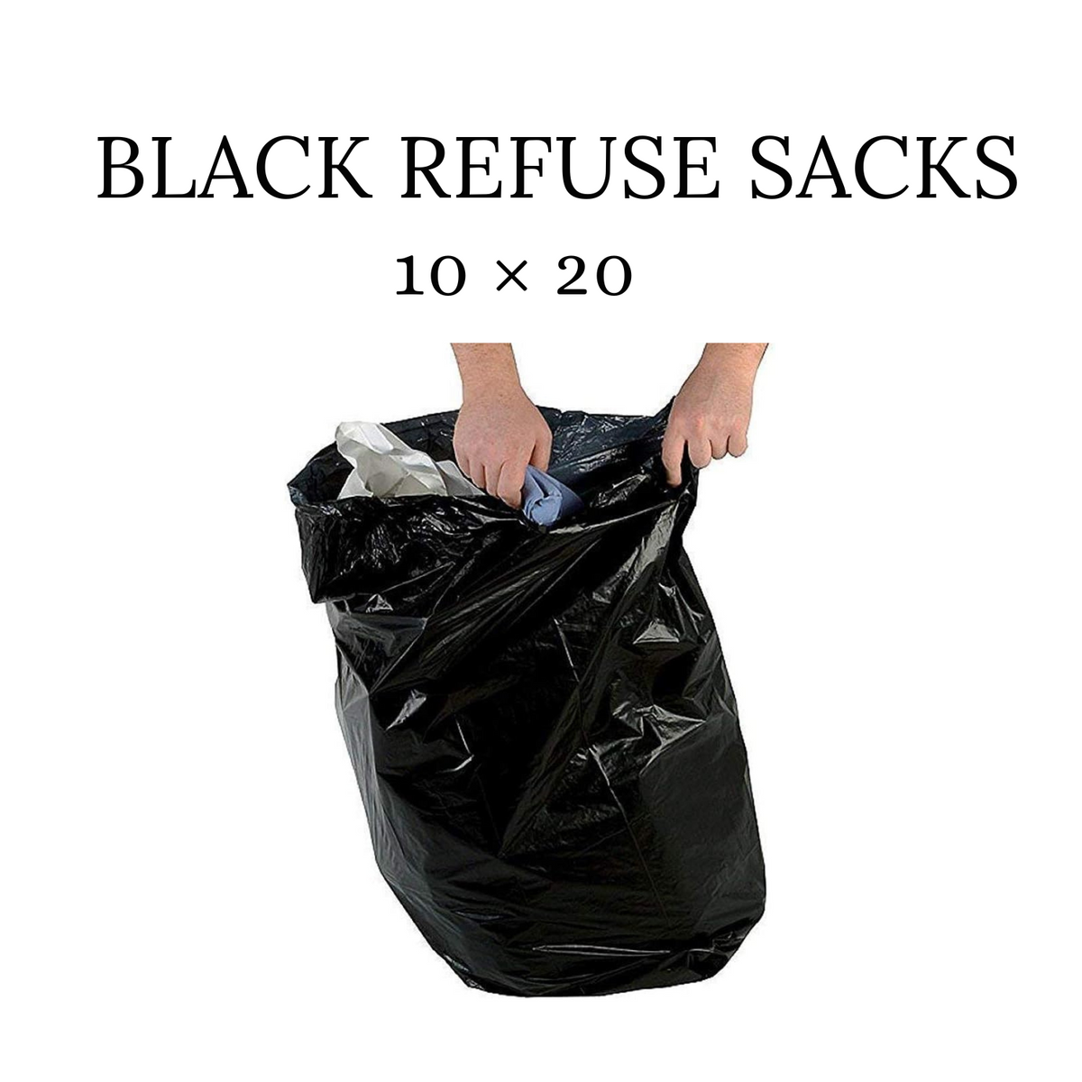 10x20 Black Refuse Sacks