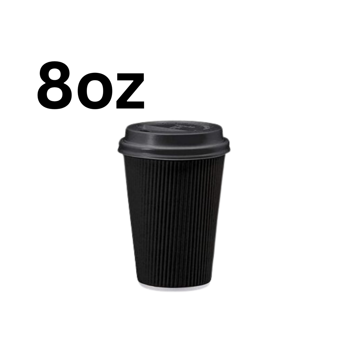 8Oz Black Ripple Cups X500Pcs