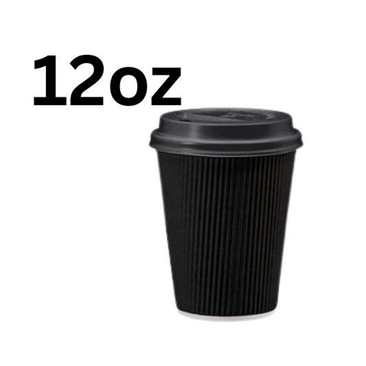 12Oz Black Ripple Cups X500Pcs