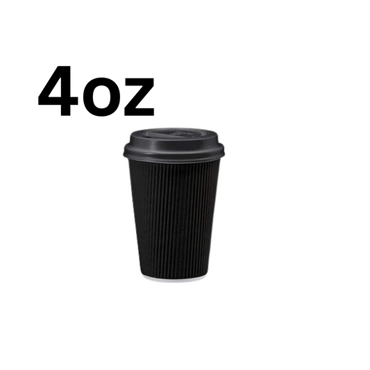 4Oz Black Ripple Cups X500Pcs
