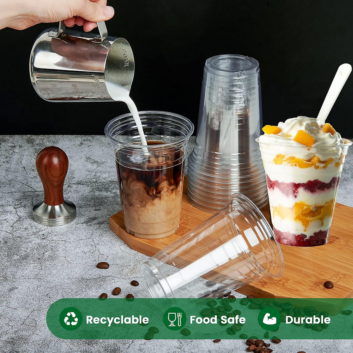 20Oz Plastic Milkshake/Smoothie Clear Cups- 20X50 X 1000Pcs