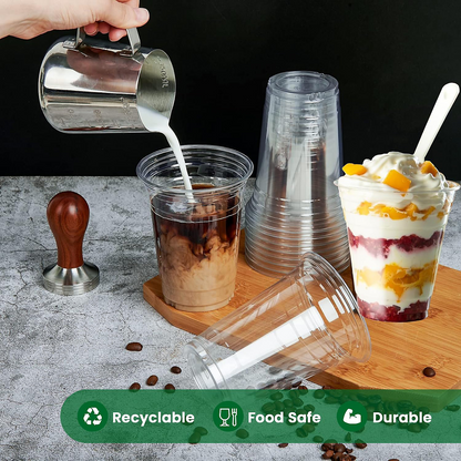 20Oz Plastic Milkshake/Smoothie Clear Cups- 20X50 X 1000Pcs