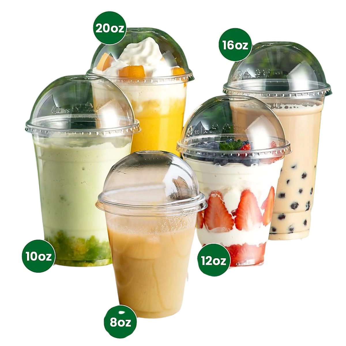 20Oz Plastic Milkshake/Smoothie Clear Cups- 20X50 X 1000Pcs