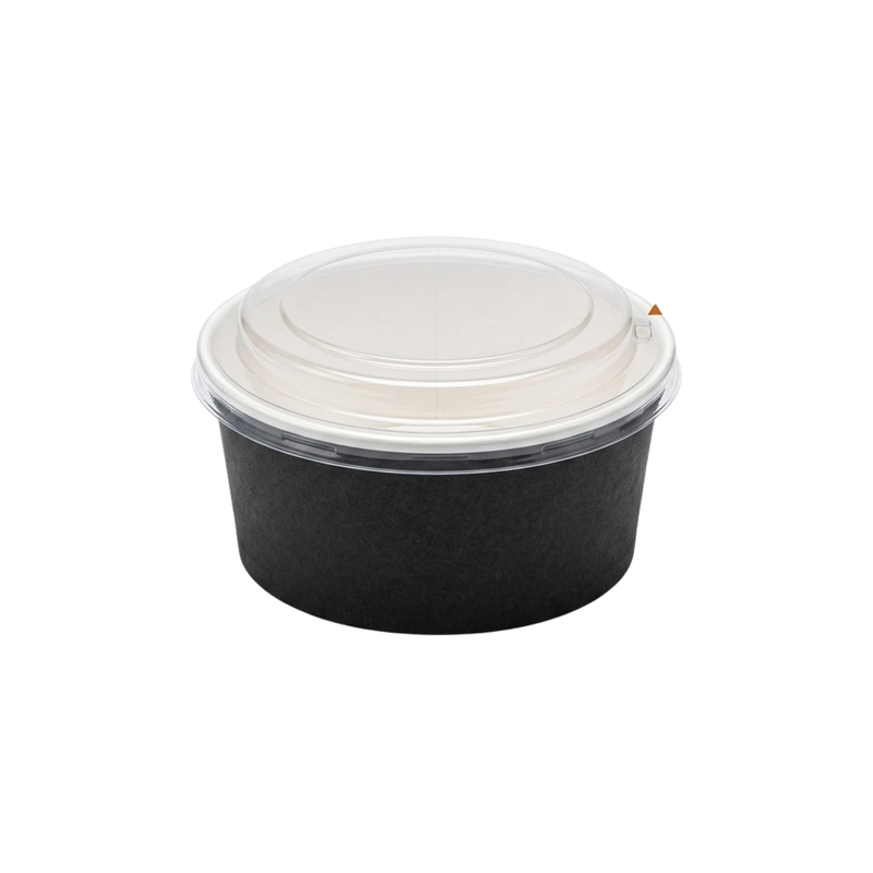 500ML Black Round Kraft Deli Bowls X300pcs
