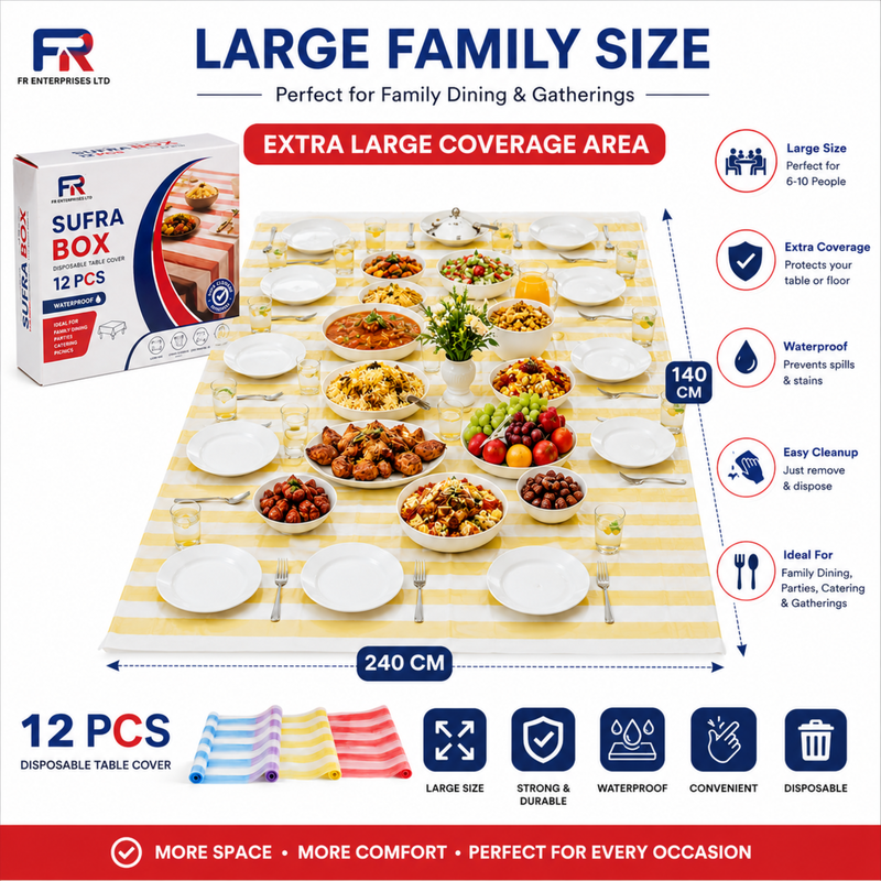 Disposable Table Cover Sufra Box Roll - 36Pcs