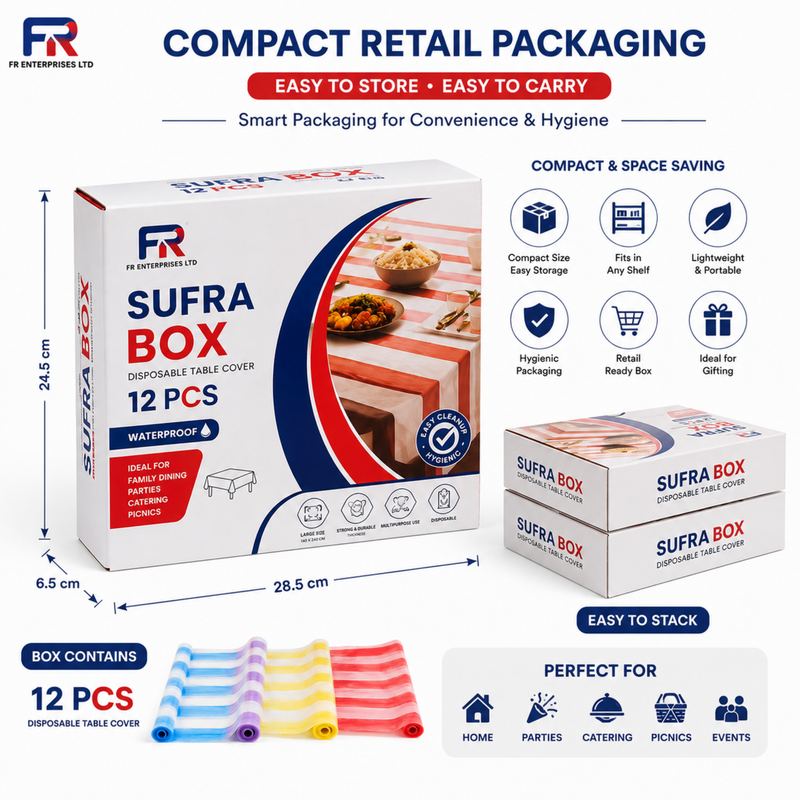Disposable Table Cover Sufra Box Roll - 36Pcs