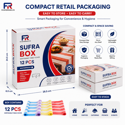 Disposable Table Cover Sufra Box Roll - 36Pcs
