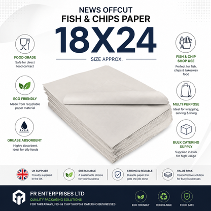 Newspaper Offcut Fish & Chips Paper 18X24