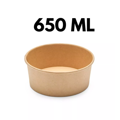 Round Kraft Paper Deli Bowls 650Ml X300Pcs