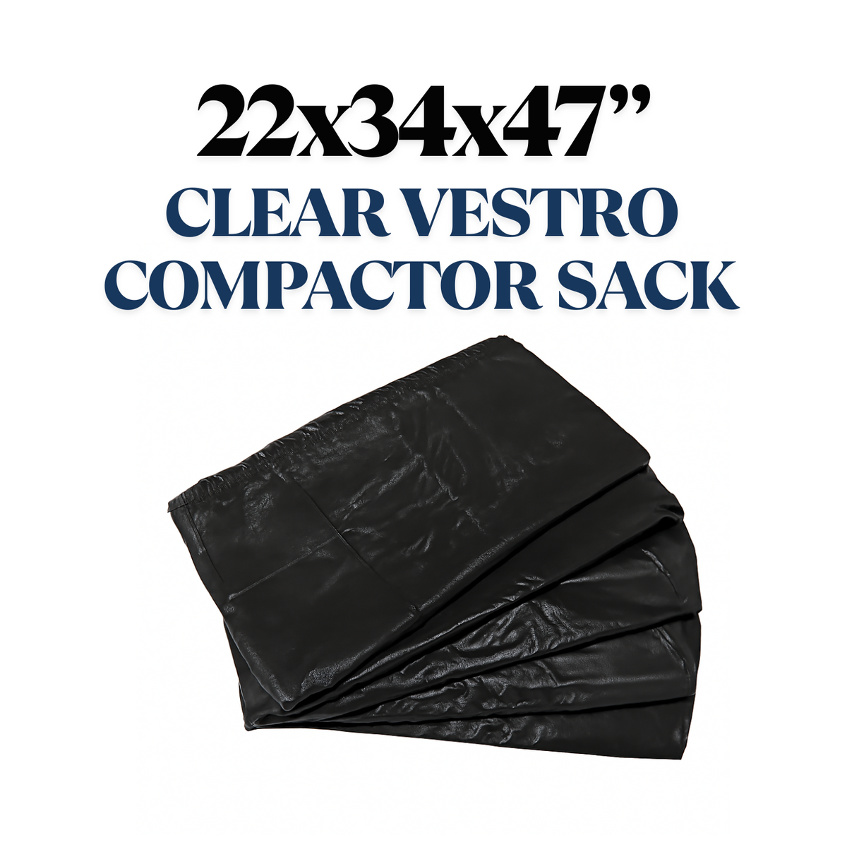 Black Vestro Compactor Sack 22x34x47 x100Pcs