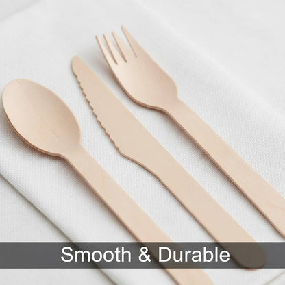 Wooden Cutlery Set Each Pack Of Spoons/Knives/Forks/Napkins X500Pcs