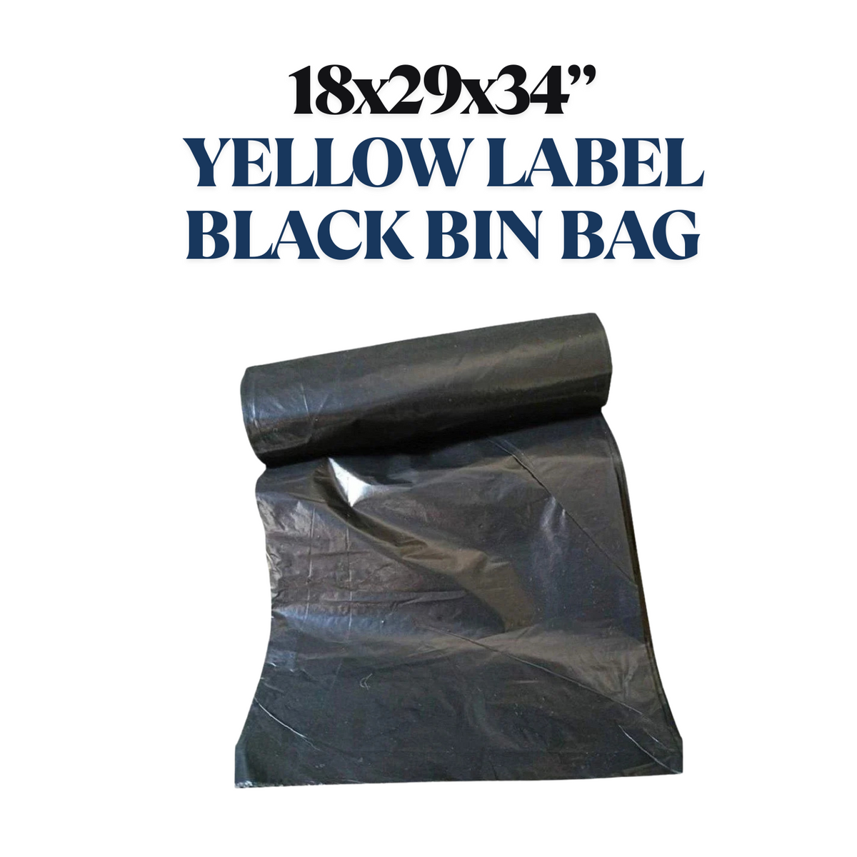 20x20 Yellow Label Black Bin Bag (18x29x34) x20Pcs