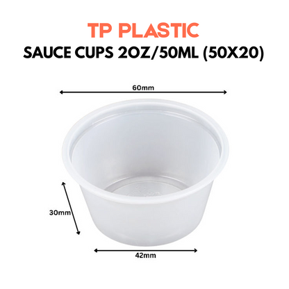 Sauce Cups With Lids 2Oz/50Ml X1000Pcs