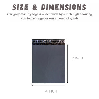 Mailing Bag Grey 4X6