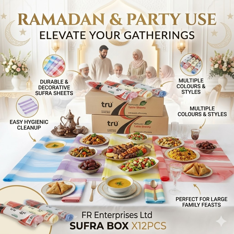 Disposable Table Cover Sufra Box Roll - 36Pcs