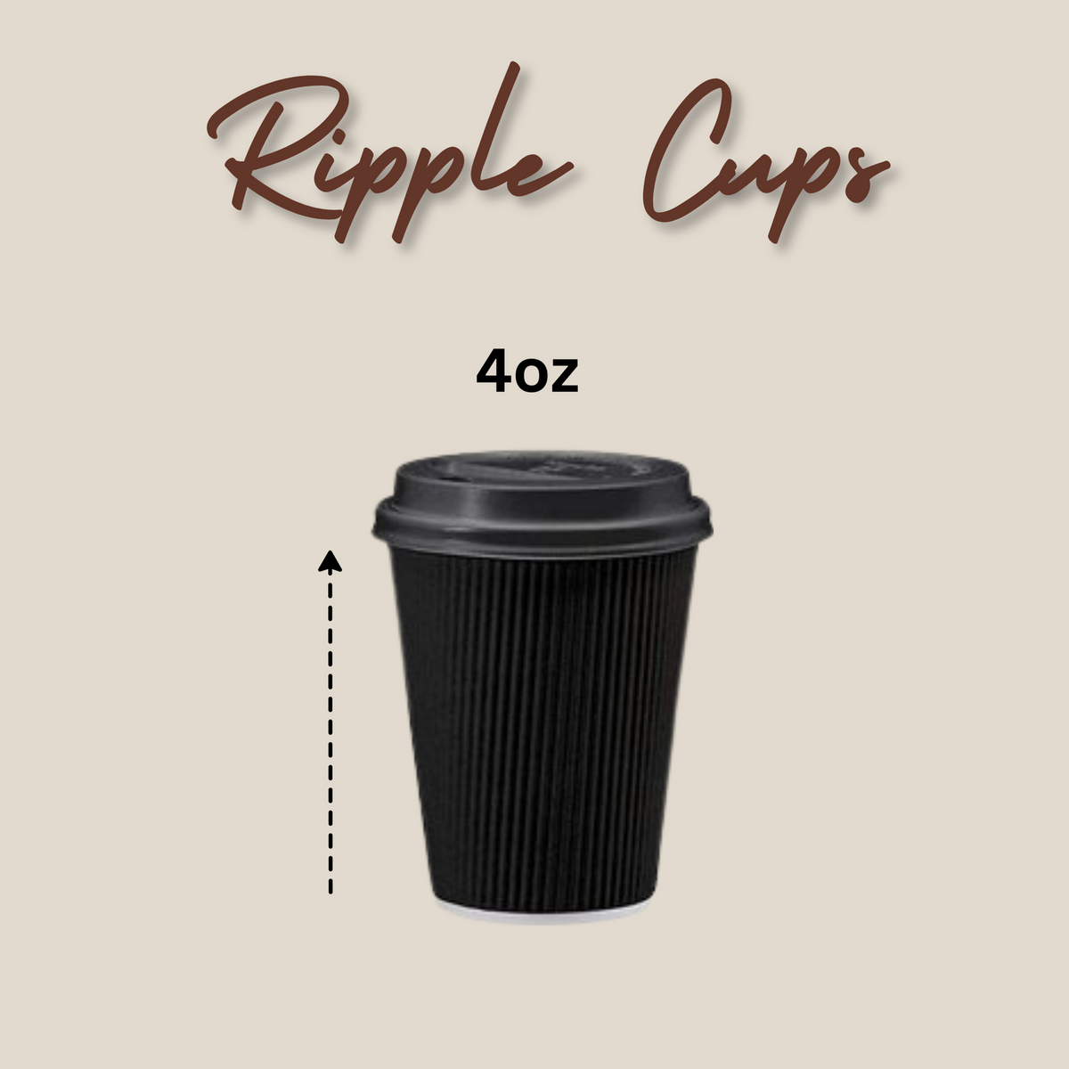 4Oz Black Ripple Cups X500Pcs