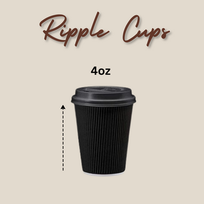 4Oz Black Ripple Cups X500Pcs