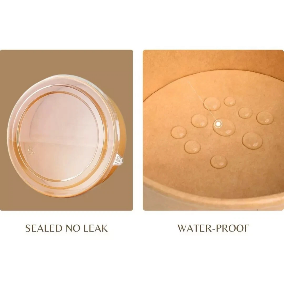 Round Kraft Paper Deli Bowls 500Ml X300Pcs