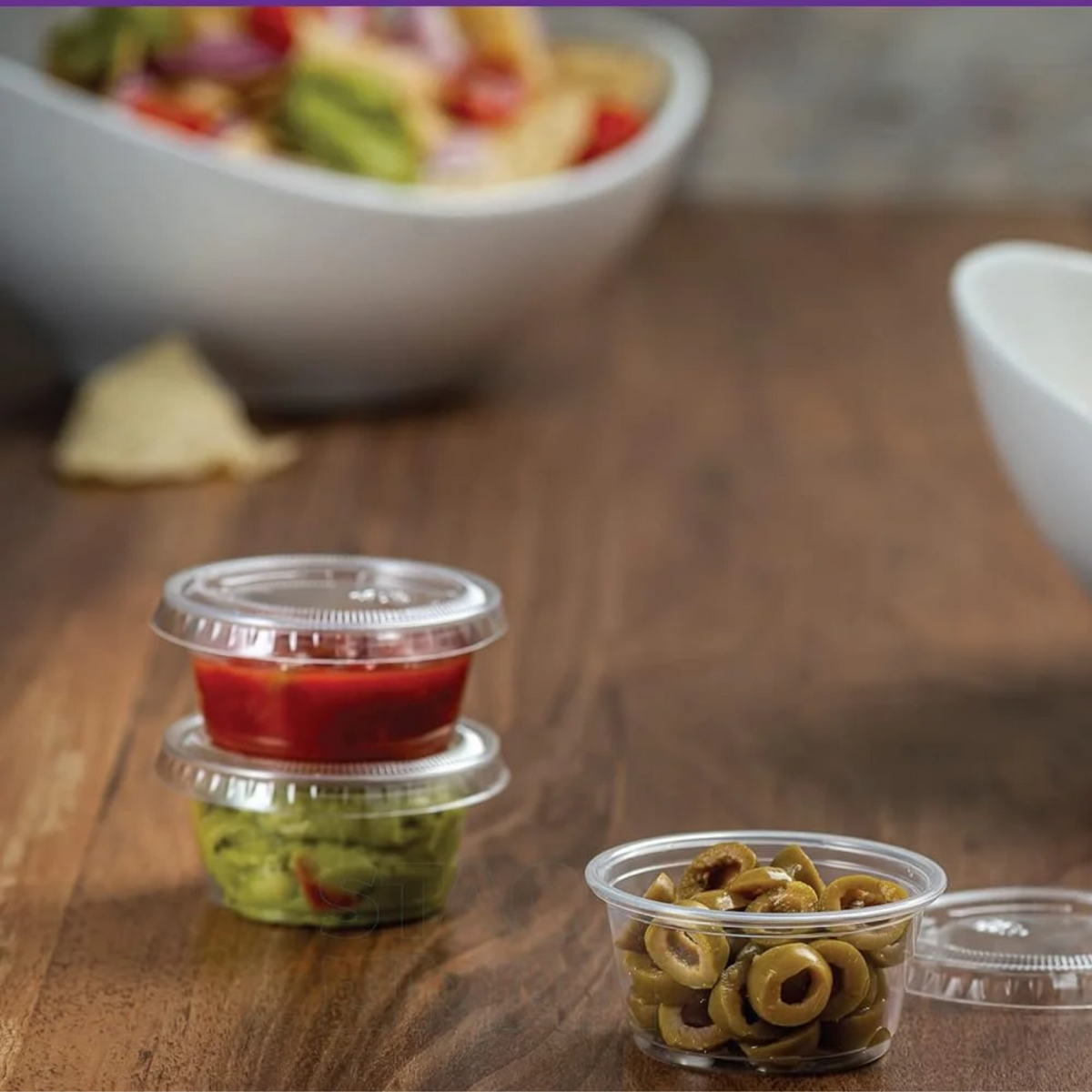 Sauce Cups With Lids 2Oz/50Ml X1000Pcs