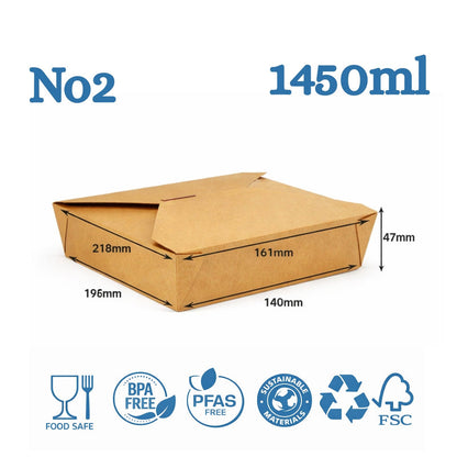 Takeaway No.2 Paper Kraft (1450ML/51oz) X200pcs