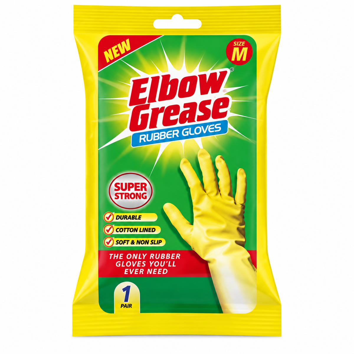 Elbow Grease Rubber Gloves Medium X18Pcs
