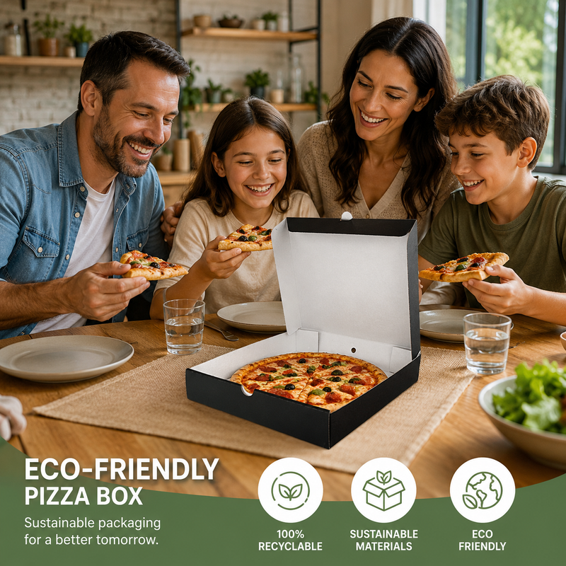 Black 9 Inch Plain Pizza Boxes x90pcs