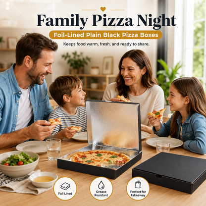 7 Inch Foil Line Black Pizza X90pcs