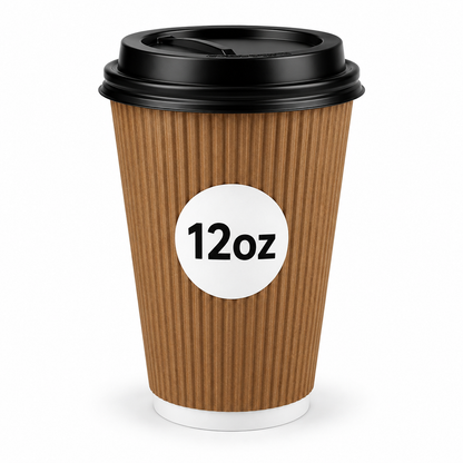 12Oz Brown Ripple Cups (20X25) X500pcs