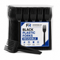 Black Reusable Plastic Forks 20X50 X1000Pcs