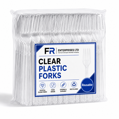 Clear Reusable Plastic Fork 20X50 X1000Pcs