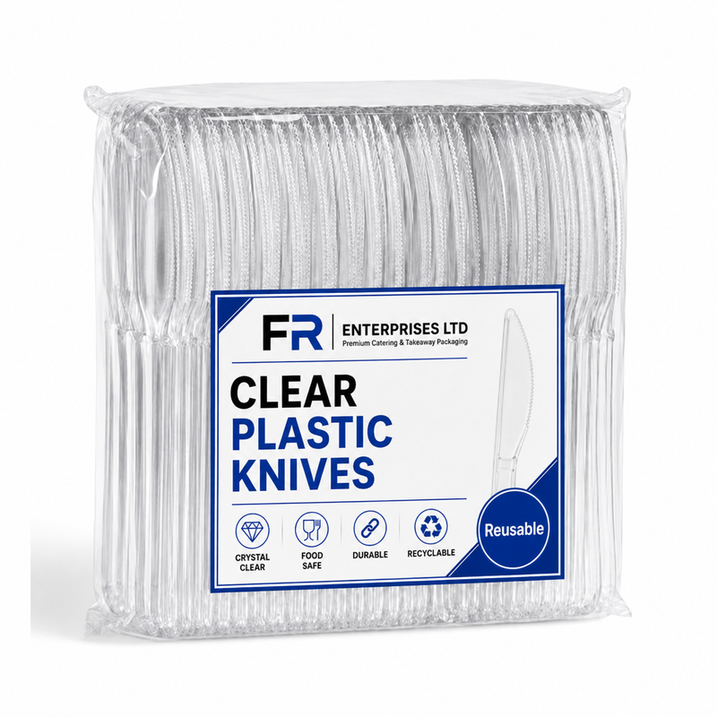 Clear Reusable Plastic Knives 20X50 X1000Pcs