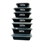 38Oz Rectangular Black Base Container X 150Pcs