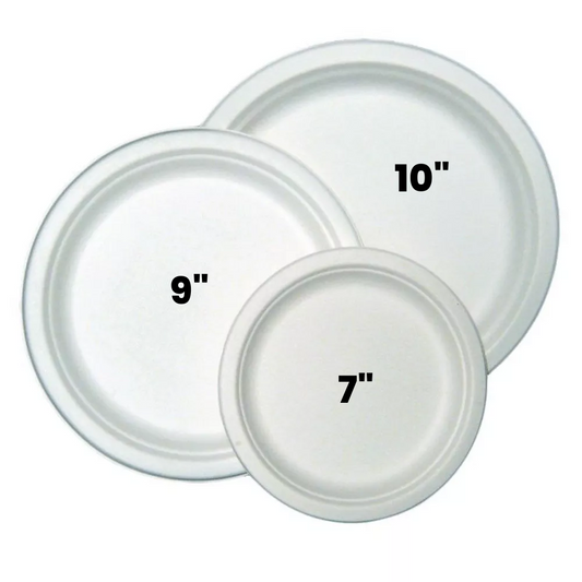 9 Inch Round Bagasse Plate X 500Pcs