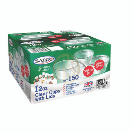 12Oz Satco Sauce Cup With Lids X150Pcs