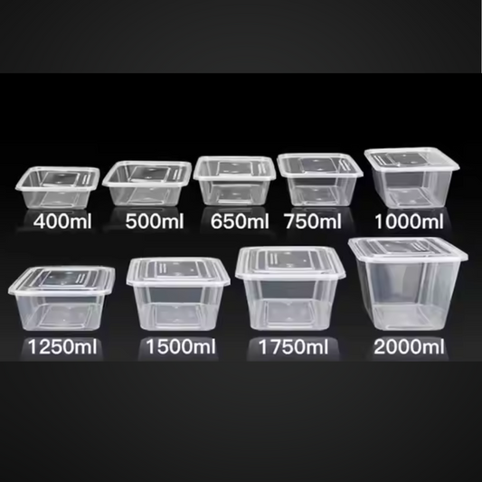 650Ml Heavy Duty Microwave Container W/Lids X 250Pcs