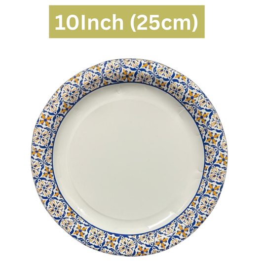 10-Inch Round Printed Plate X 500Pcs