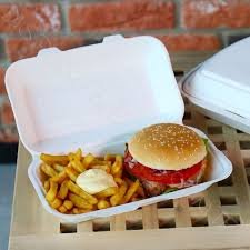 Bagasse Lunch Box White Large 2×125