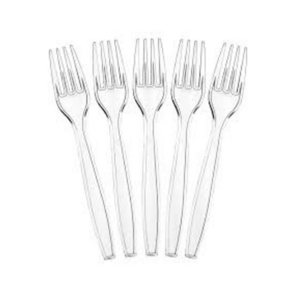 Clear Reusable Plastic Fork 20X50 X1000Pcs