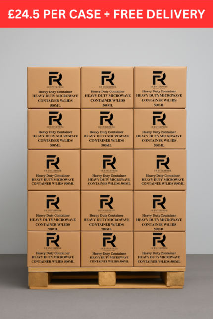 HEAVY DUTY MICROWAVE CONTAINER W/LIDS 500ML x250PCS (60 case)